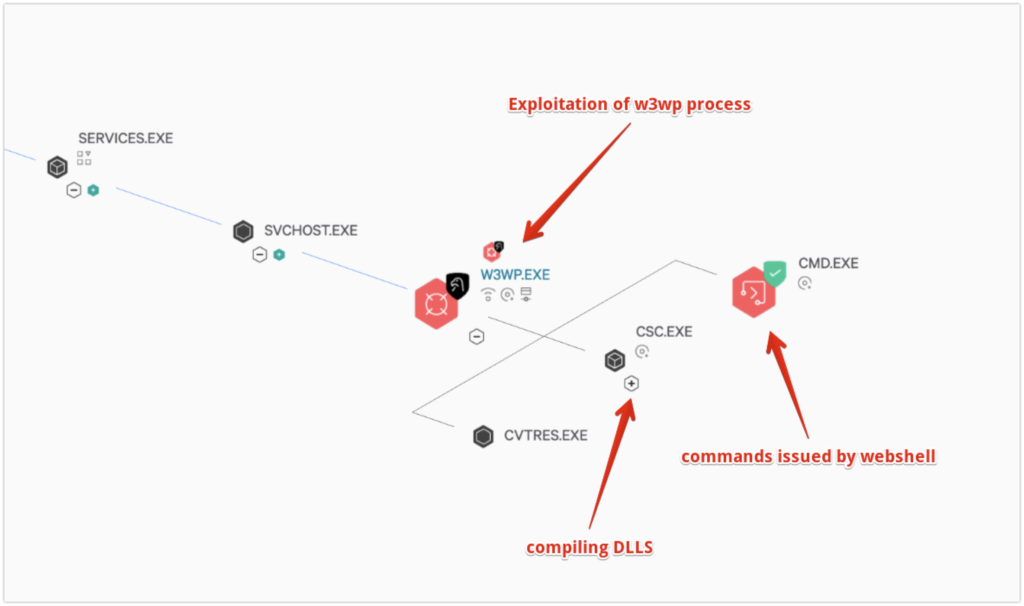 Figure 1. Detection of w3wp process