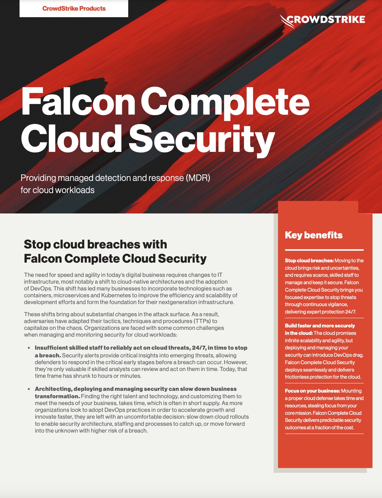 Falcon Complete Cloud Security Data Sheet CrowdStrike