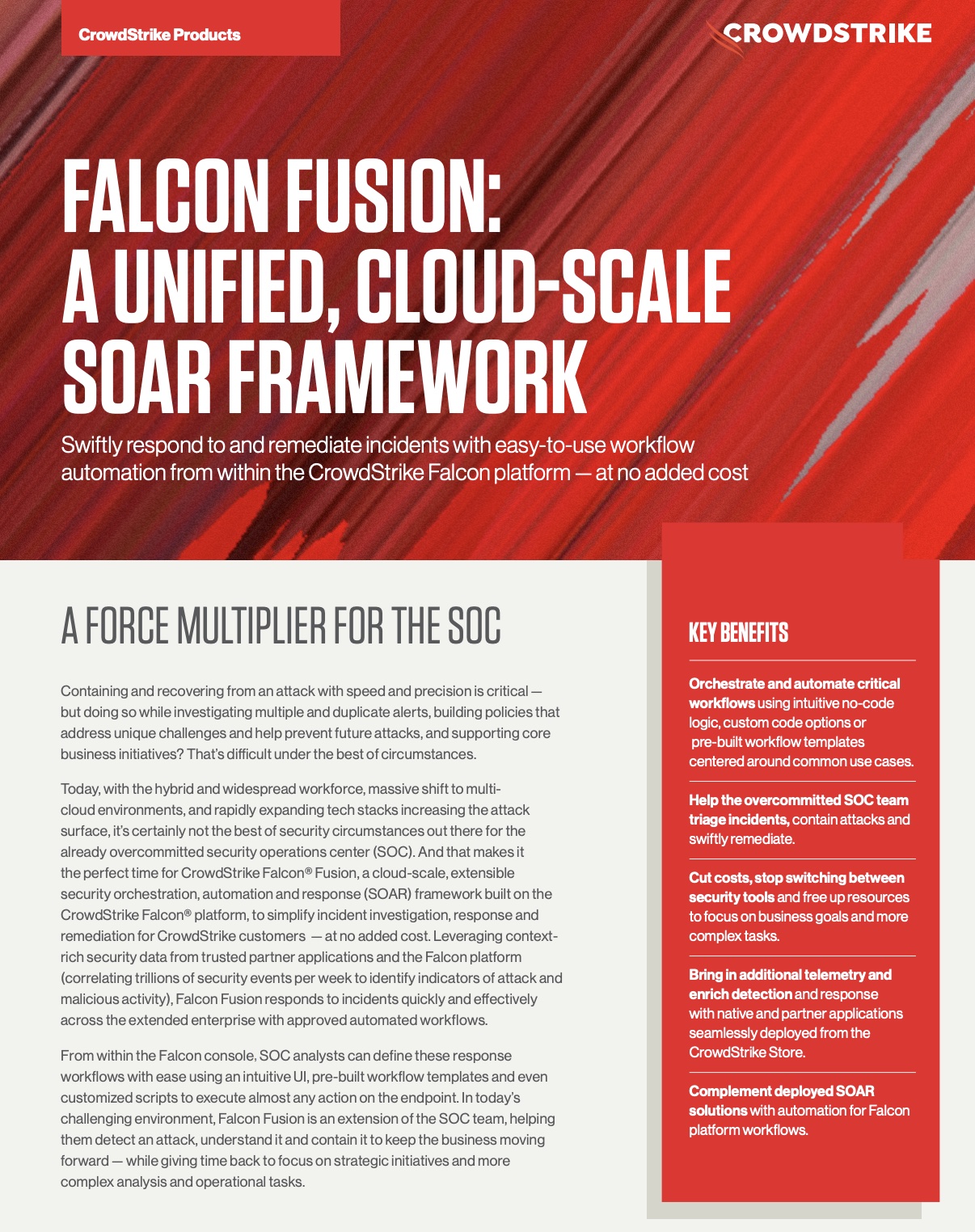 Falcon Fusion SOAR Framework Data Sheet CrowdStrike