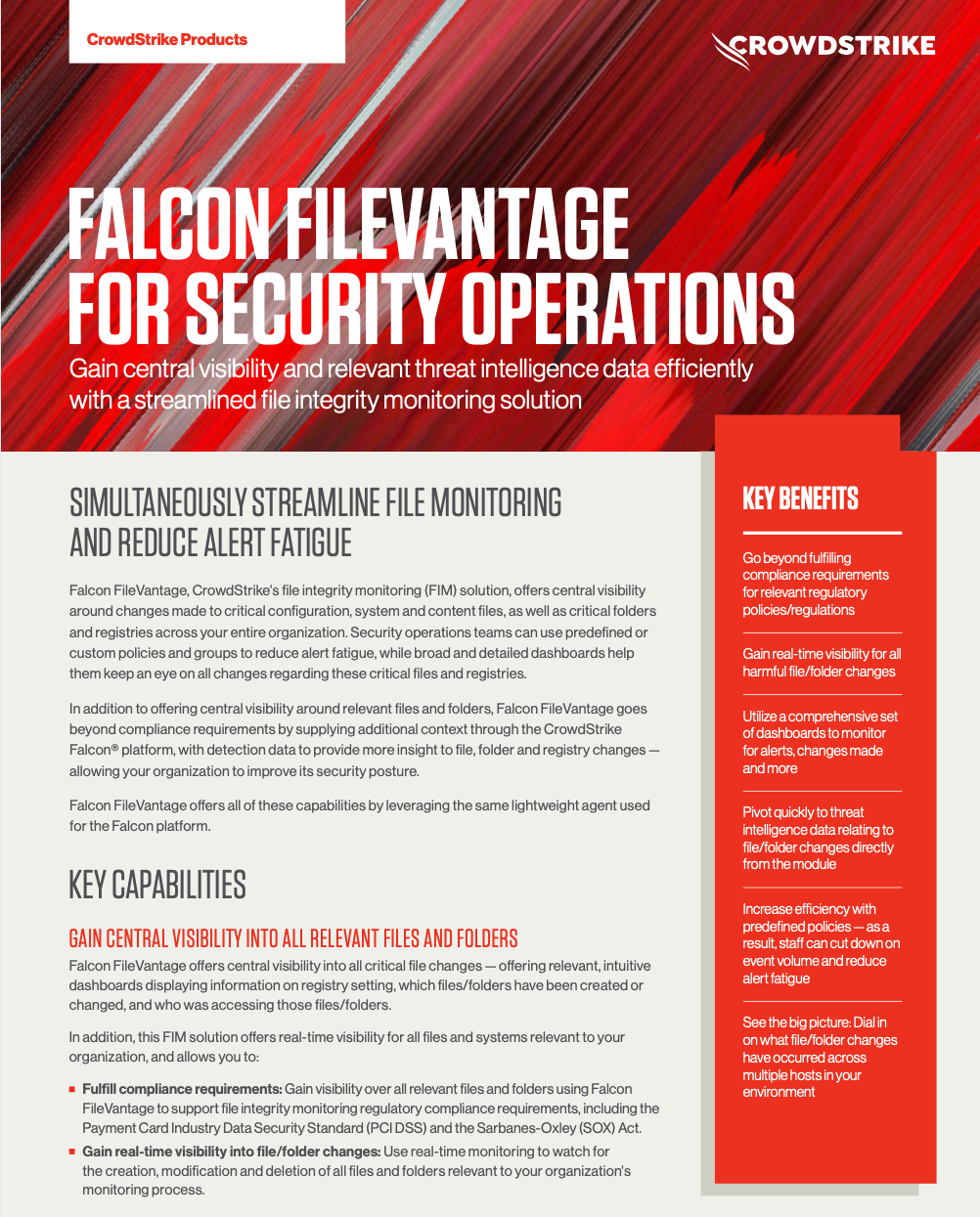 Falcon FileVantage for Security Operations Data Sheet CrowdStrike