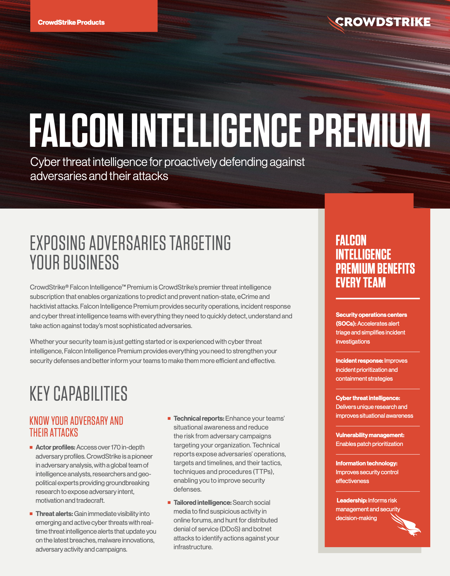 CrowdStrike Falcon® Intelligence Premium | Data Sheet | CrowdStrike