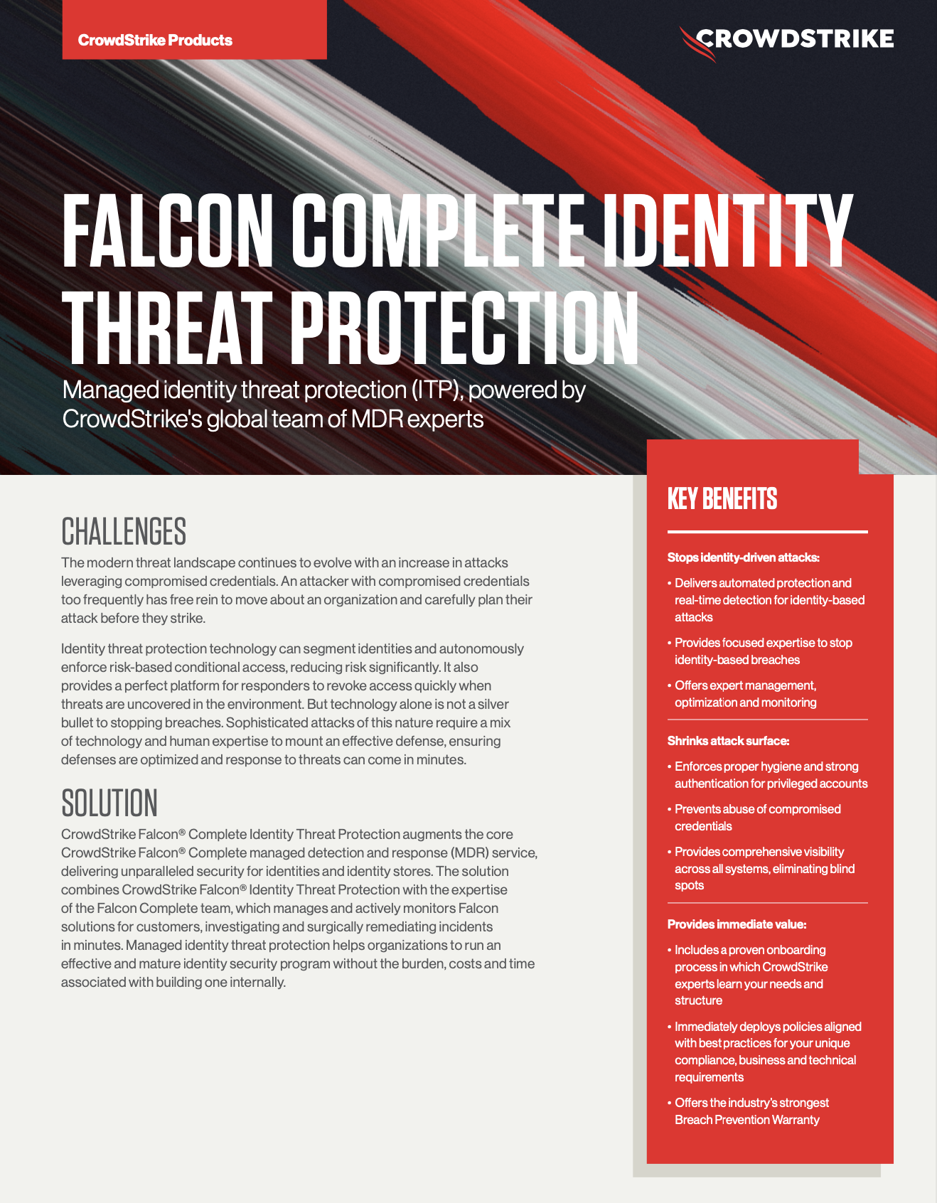 Falcon Complete Identity Threat Protection Data Sheet CrowdStrike