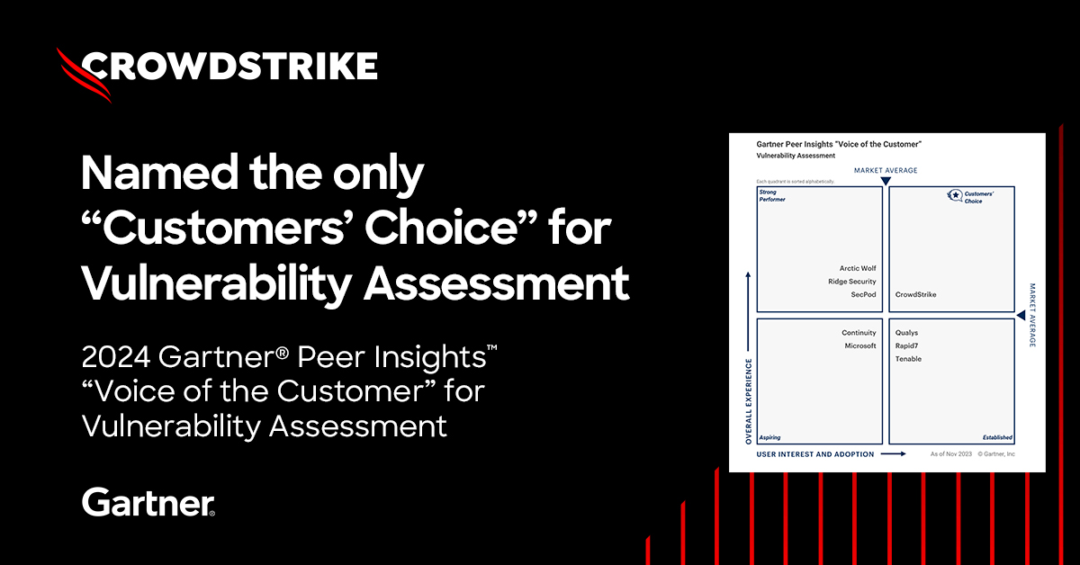 CrowdStrike Overall Customers' Choice in 2024 Gartner Report