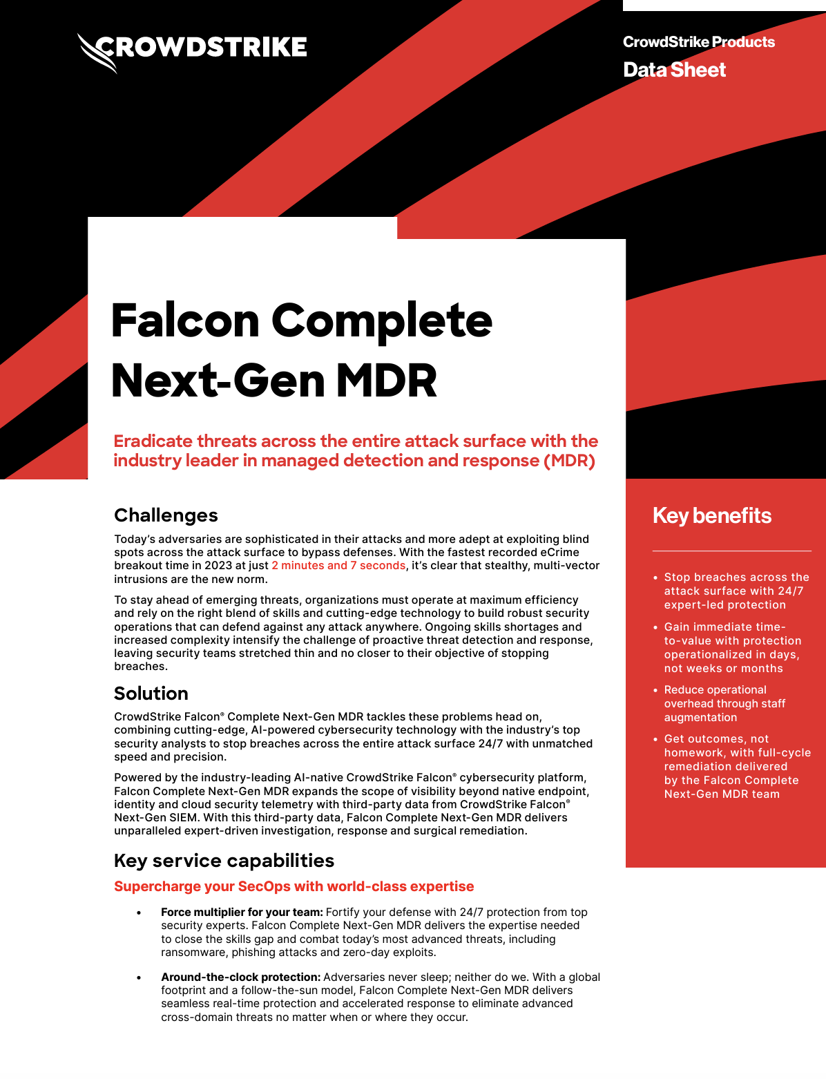 CrowdStrike Falcon® Complete Next-Gen MDR | Data Sheet